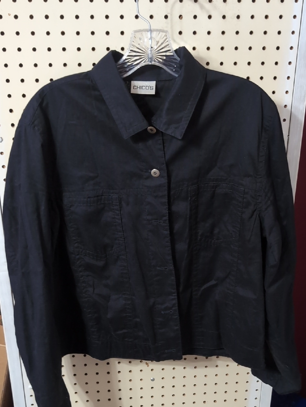 Chico's Black Button-Front Top